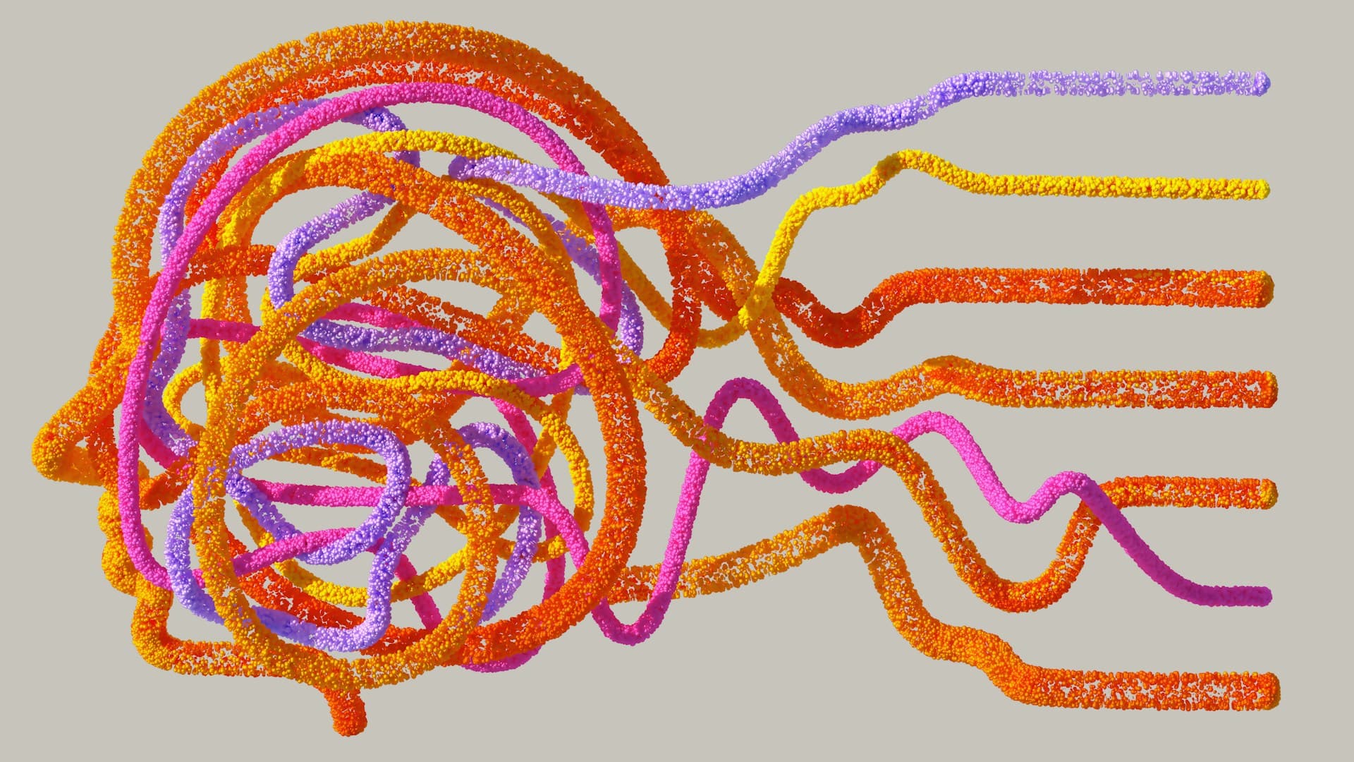 An artistic illustration of a healthy gut microbiome with diverse, colorful bacteria.