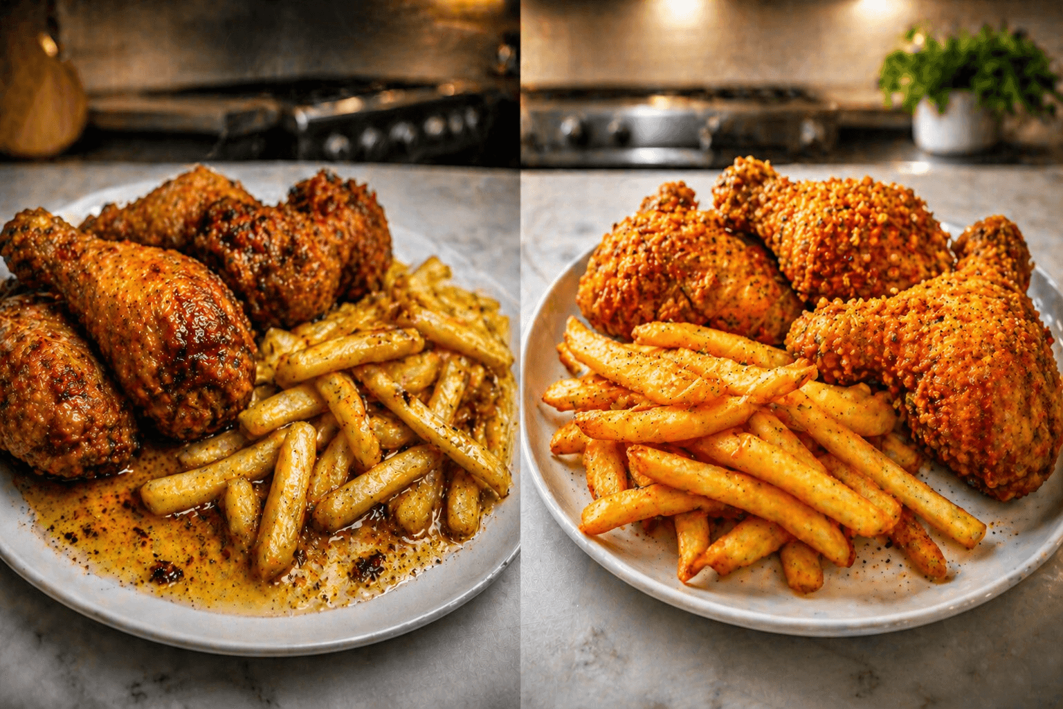 Fried food vs cooked food