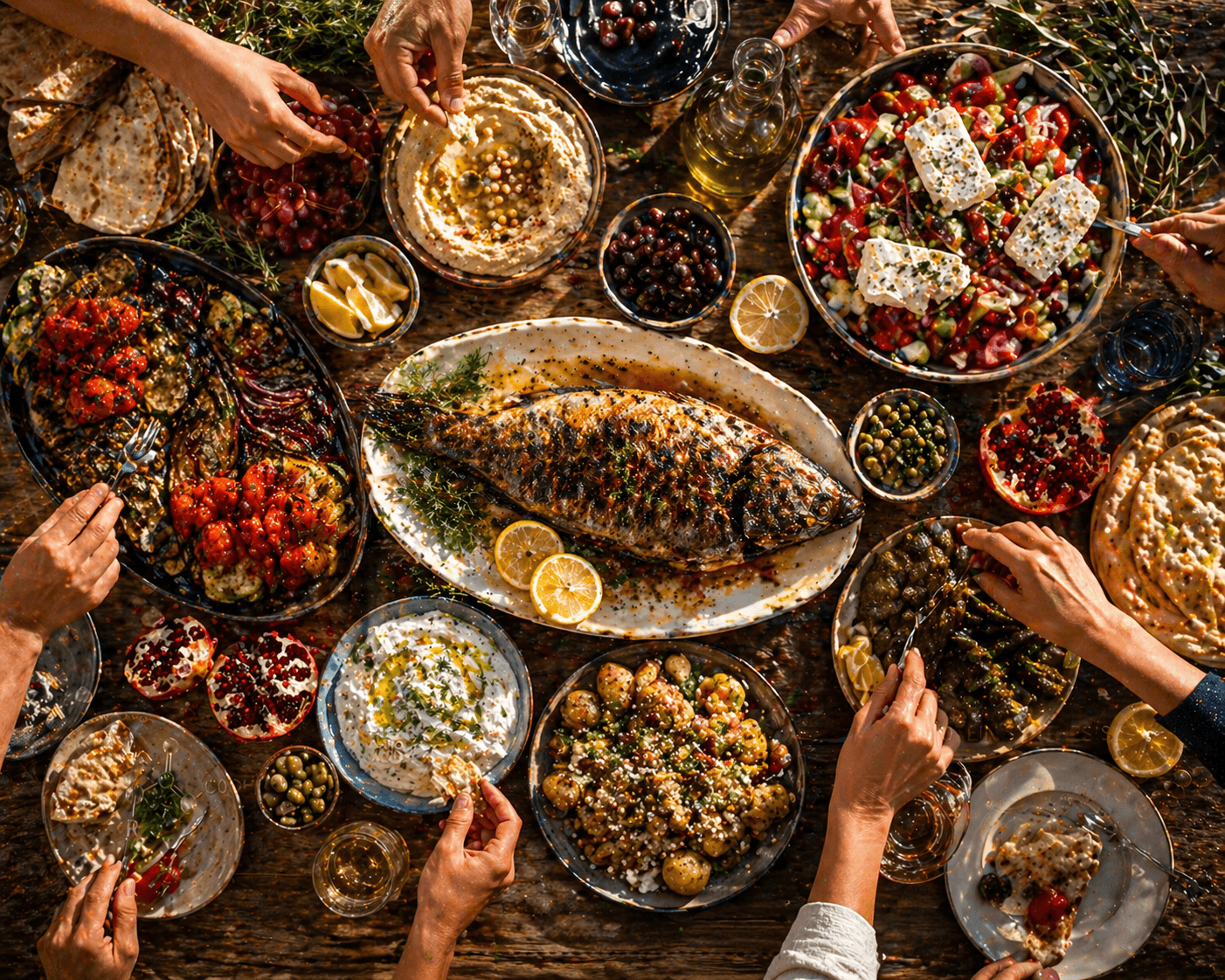 fish on a table