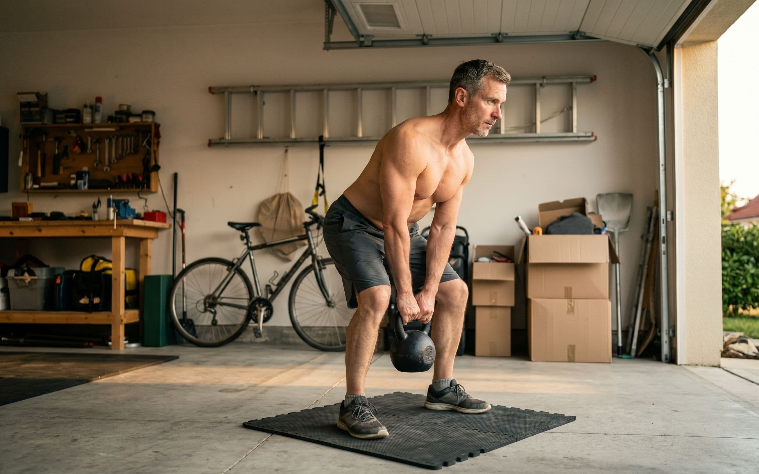 man doing squat