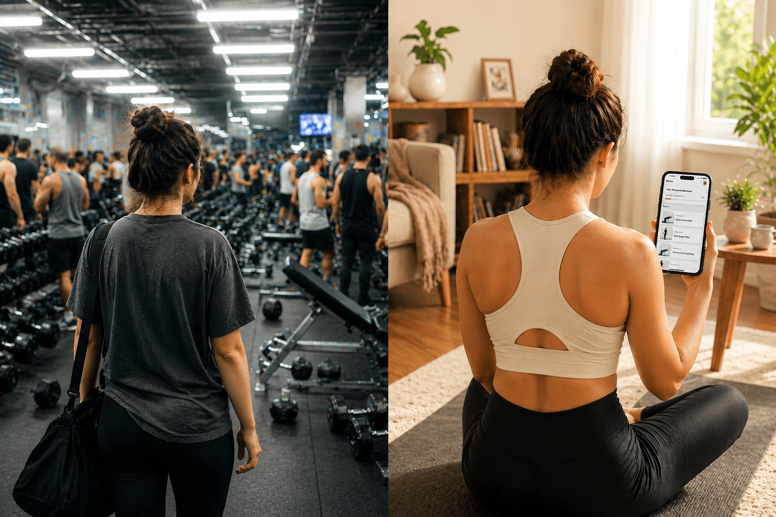 Thee comparison of the gym and home workouts