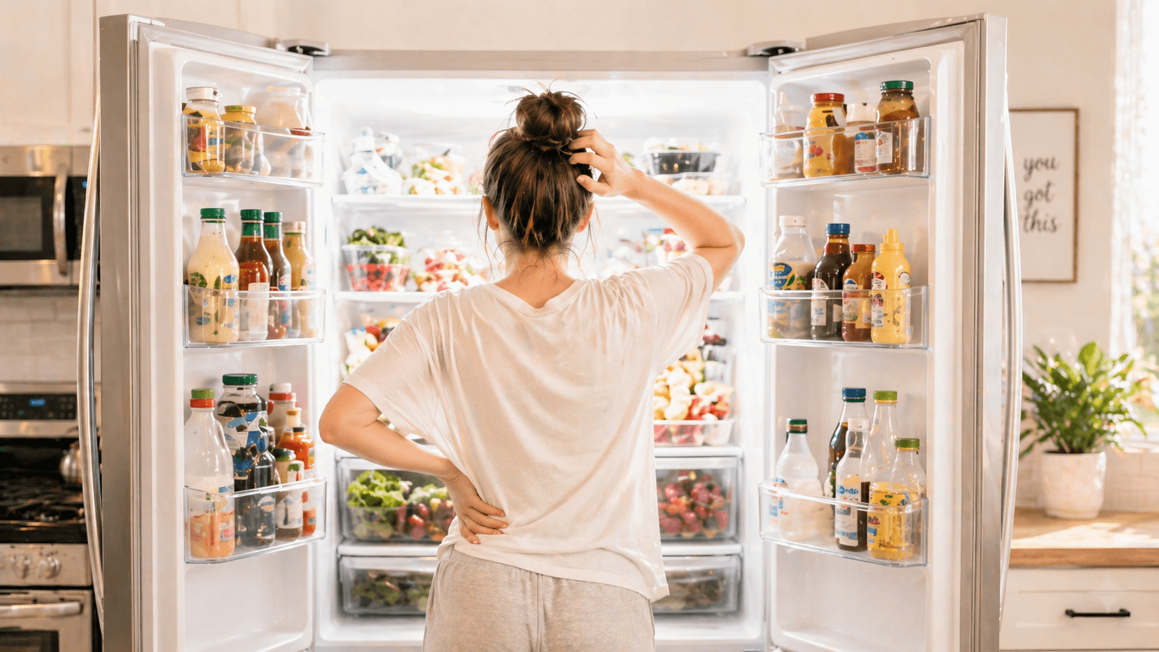 woman deciding what to eat
