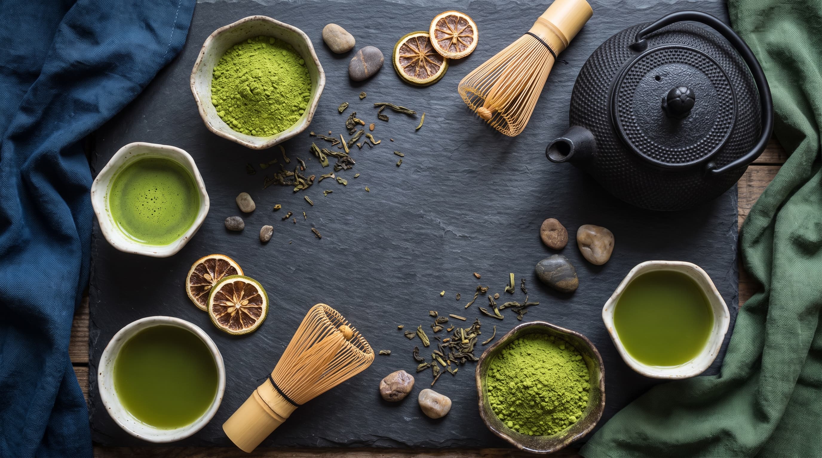 whisking green matcha