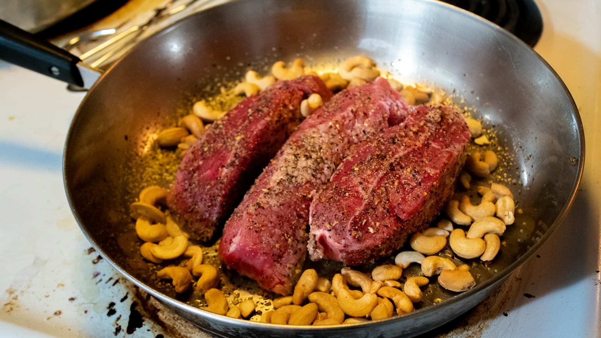 cooking meat