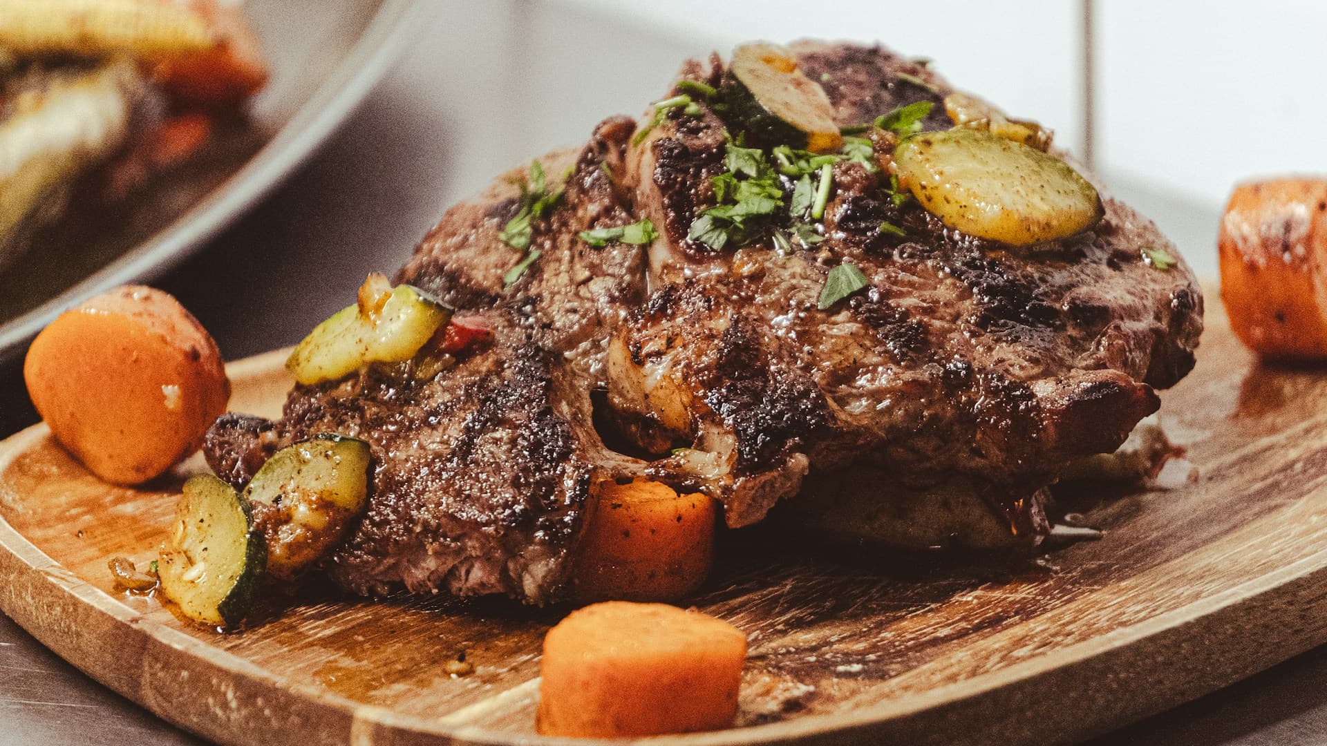 cooked steak meal